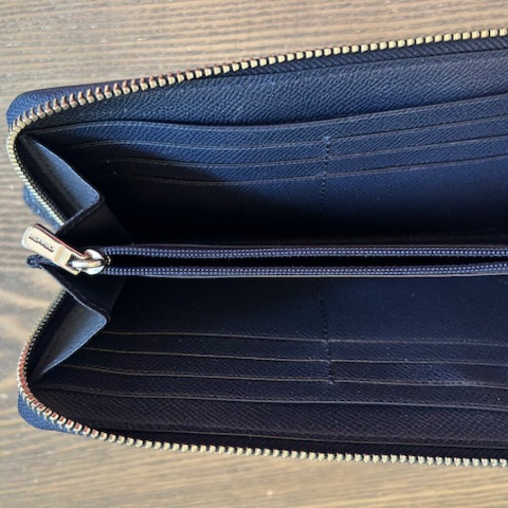 NWT Coach midnight chalk zip wallet women's - Picture 2 of 5